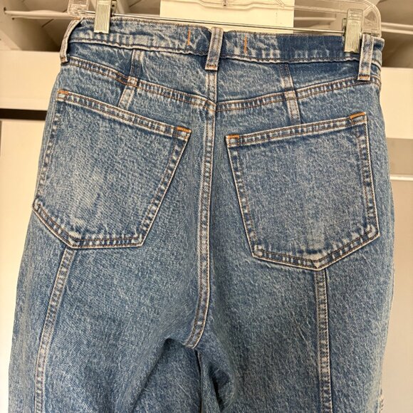 Abercrombie & Fitch Ultra High Rise Cargo Blue Jeans - Size 28/6s Curve Love - Picture 4 of 5